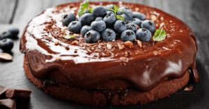 Moist Chocolate Cake with Blueberries