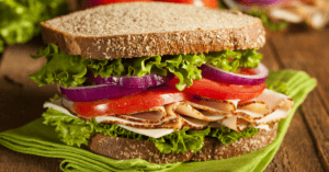 Turkey Sandwich with Tomatoes, Lettuce and Onions