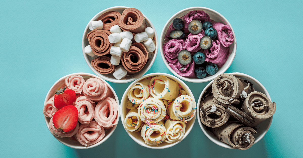 Assorted Rolled Ice Cream Flavors