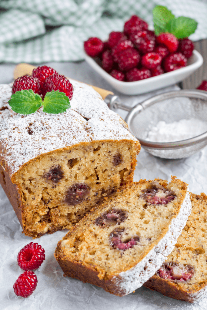 Easy Potluck Recipes- Banana Bread with Cherries and Raspberries
