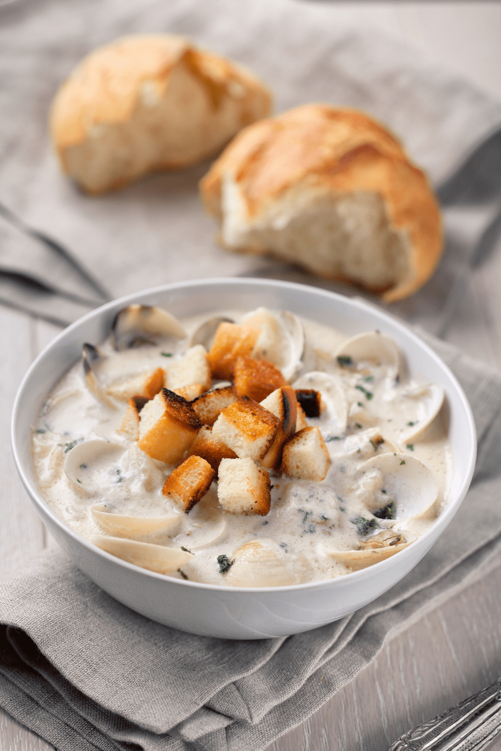 Clam Chowder With Bread Crumbs Pin