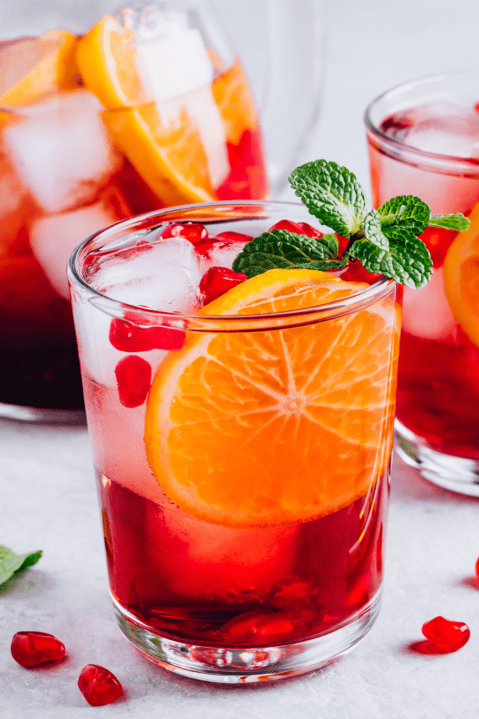 Glasses of Orange Punch with Mint - Easy Potluck Recipes