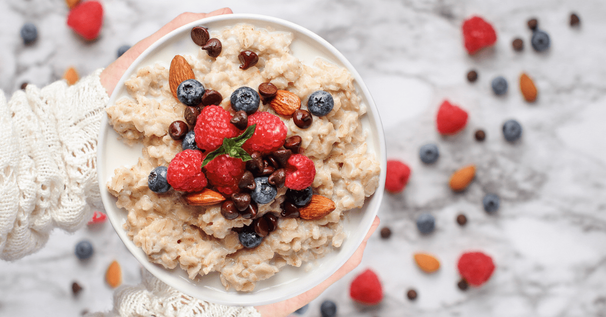 Healthy Oatmeal Served with Berries