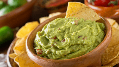 Homemade Guacamole with Tortilla Chips
