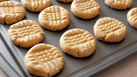 Homemade Peanut Butter Cookies in a Sheet Pan
