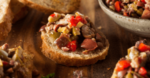 Olive Tapenade on Whole Wheat Crostini
