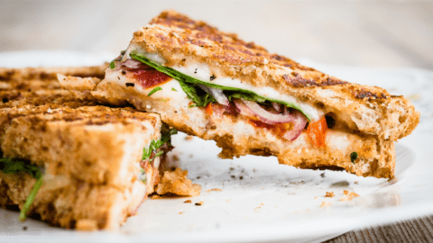 Vegetarian-Panini-with-Tomatoes-and-Mozarella