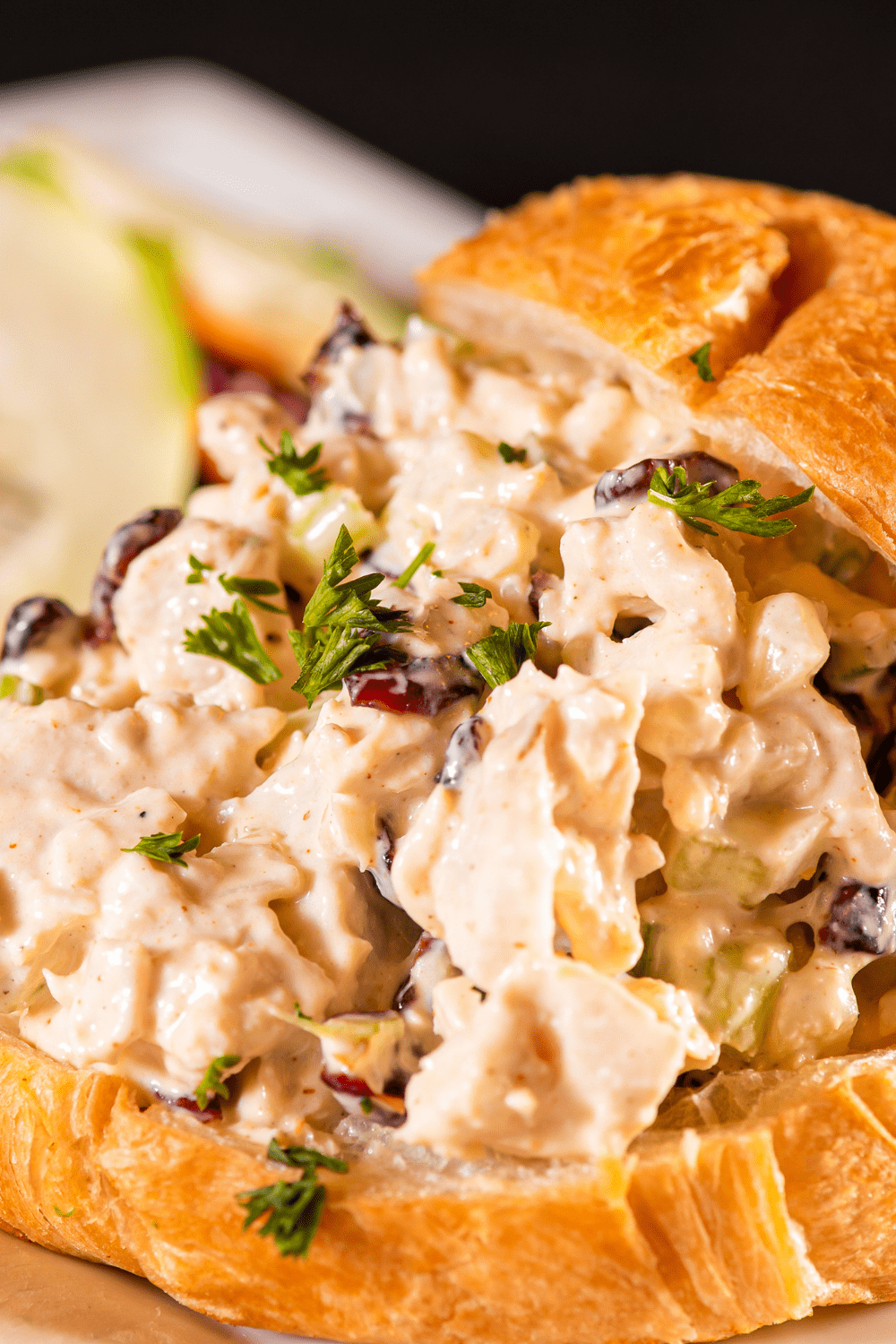 Easy Potluck Recipes -Waldorf Chicken Salad on Croissant