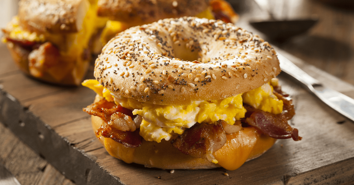 Bagel Breakfast Sandwich with Egg, Bacon and Cheese