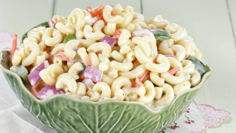 Bowl of Creamy Macaroni Salad