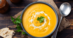 Bowl of Pumpkin and Carrot Soup