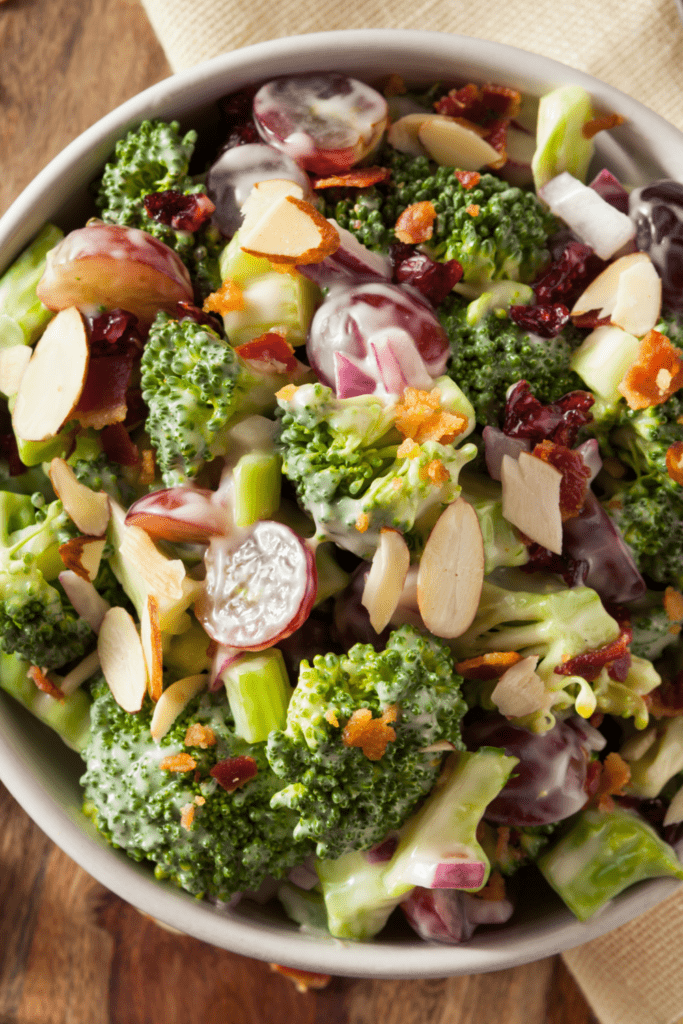 Broccoli Salad with Grapes, Onion and Bacon