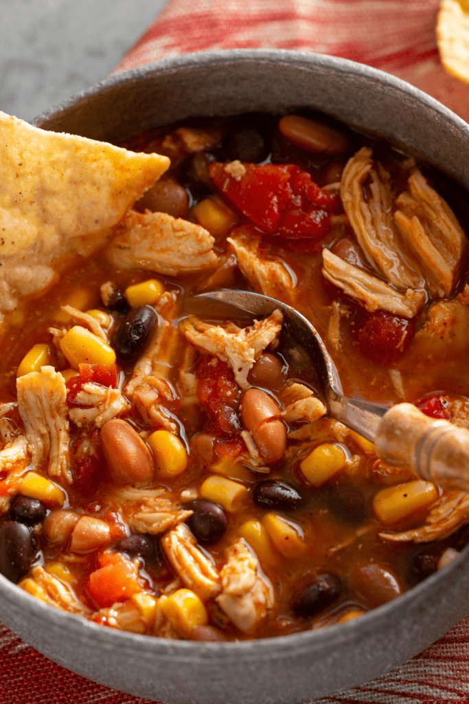 Chicken Tortilla Taco Soup with Beans