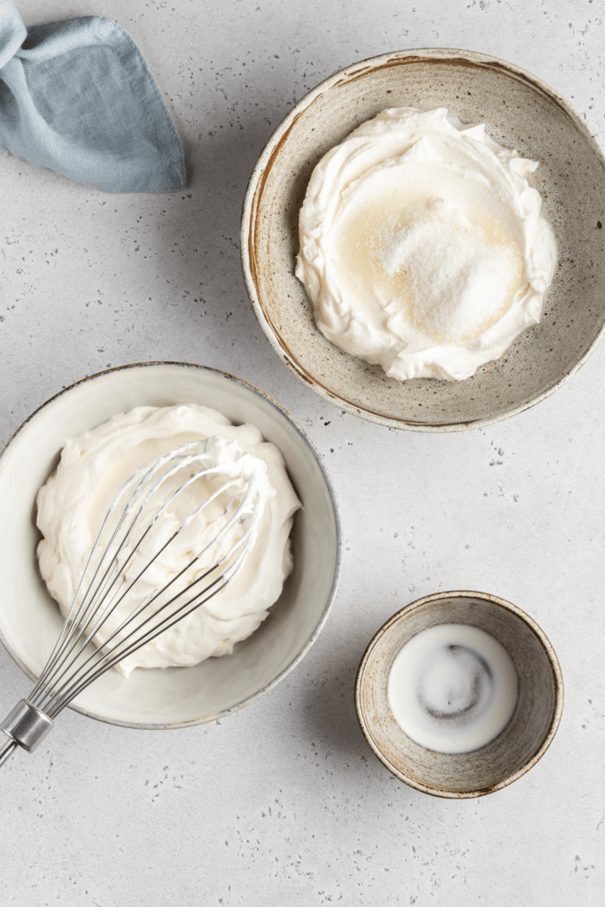 Bowls of Heavy Cream