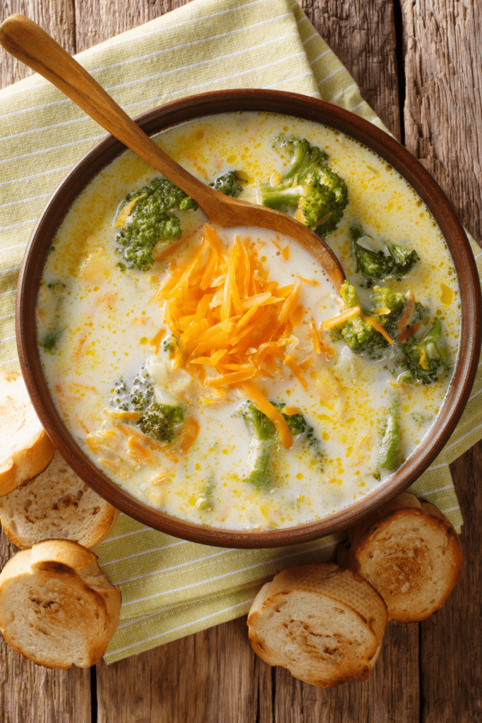 Panera Broccoli Cheddar Soup in a Bowl