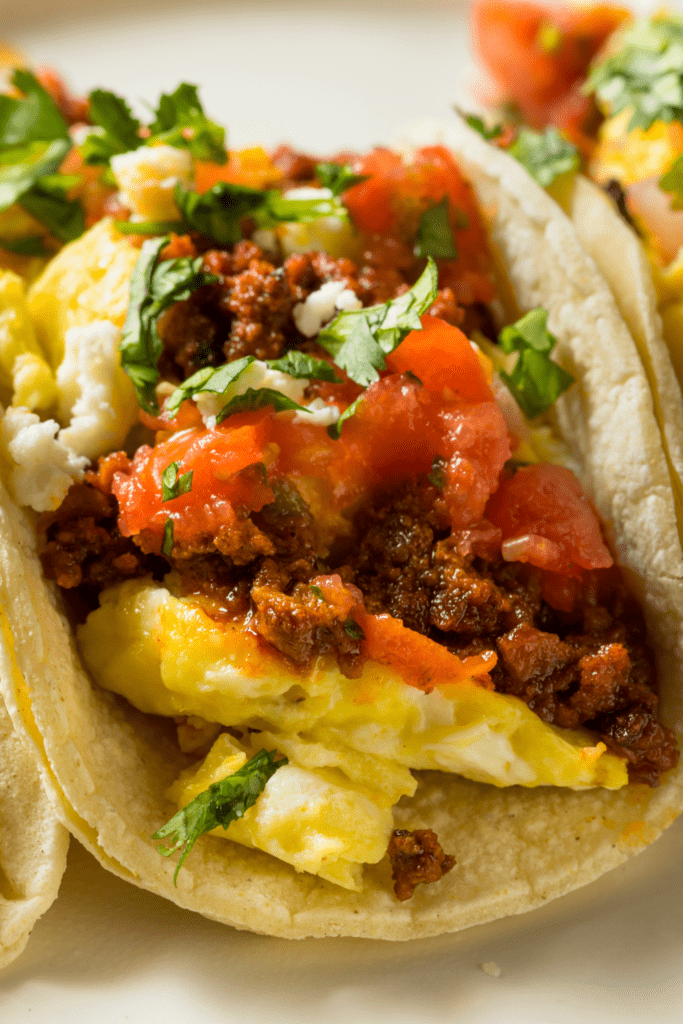 Homemade Chorizo Breakfast Tacos with Egg