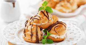Homemade Cream Puff Pastry with Chocolate Glaze