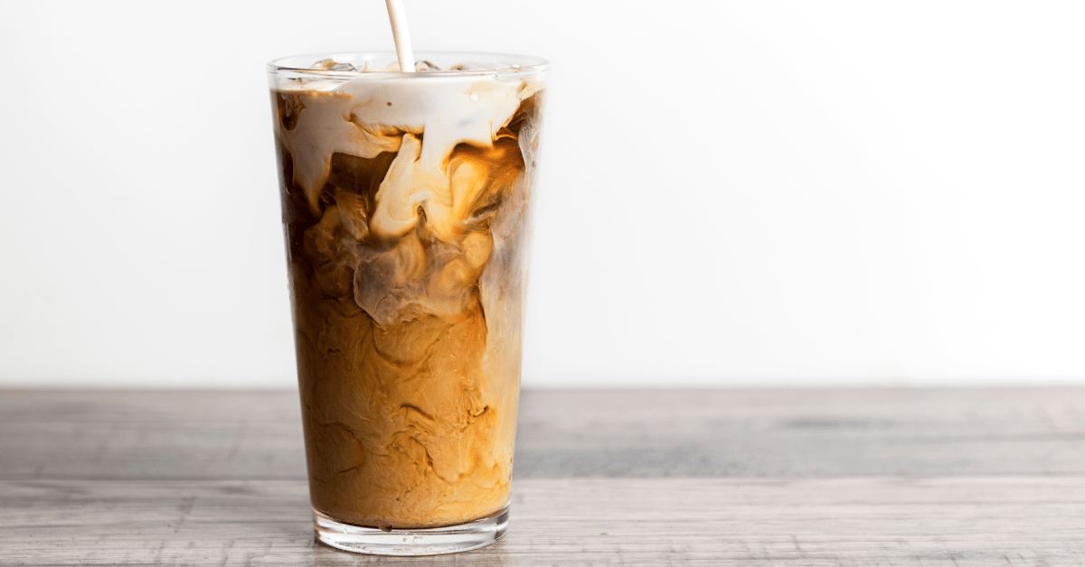 Homemade Iced Coffee Latte with Milk and Cream