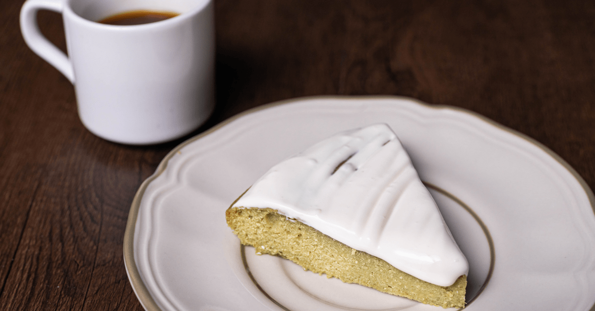 Homemade Key Lime Cake with a Cup of Coffee