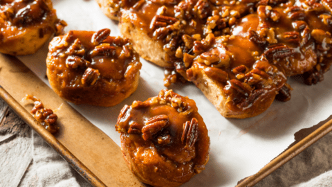 Homemade Sticky Buns with Pecan Nuts