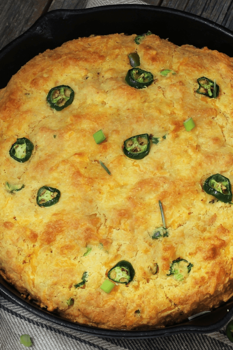 Mexican Cornbread With Jalapenos In A Skillet Pin 768x1152 
