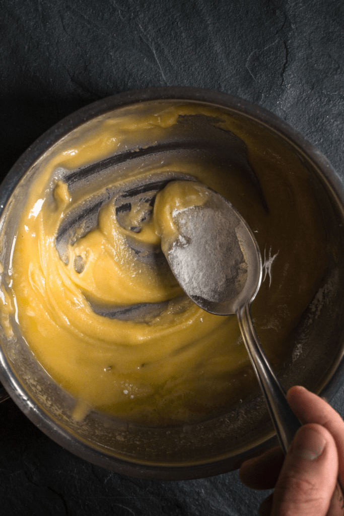 Mixing Flour and Melted Butter