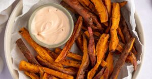 Spiced Sweet Potato Fries with Mayonnaise