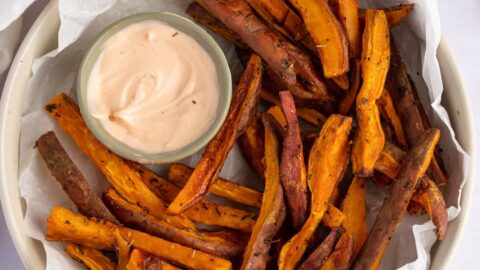 Spiced Sweet Potato Fries with Mayonnaise