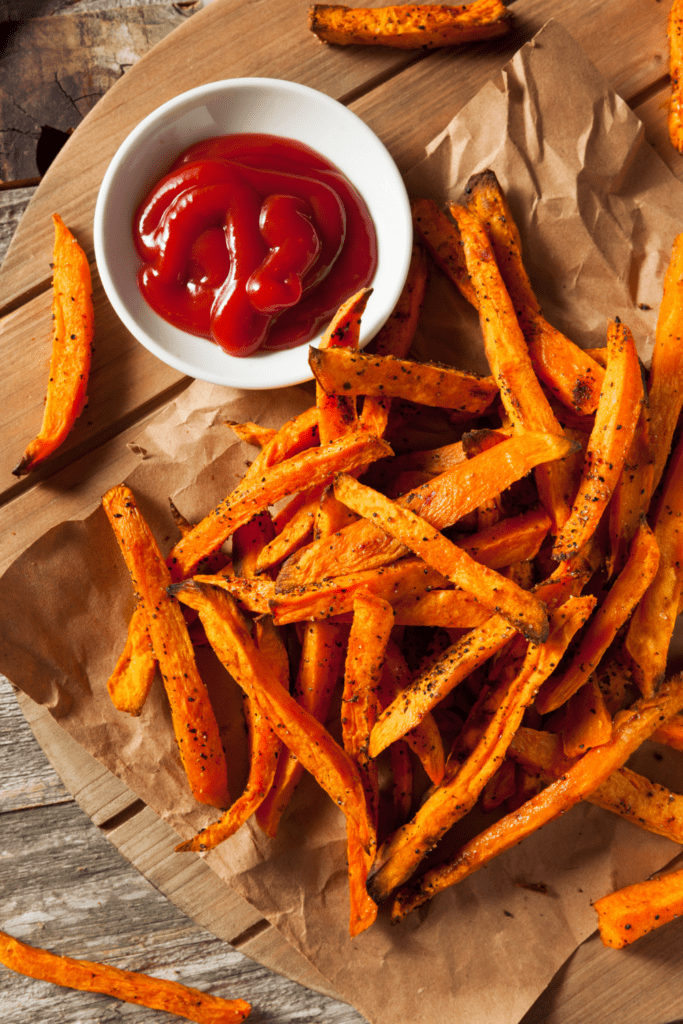 Sweet Potato Fries with a side of ketchup