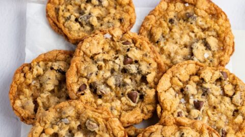 Sweet and Crispy Cowboy Cookies with Oats and Chocolate Chips