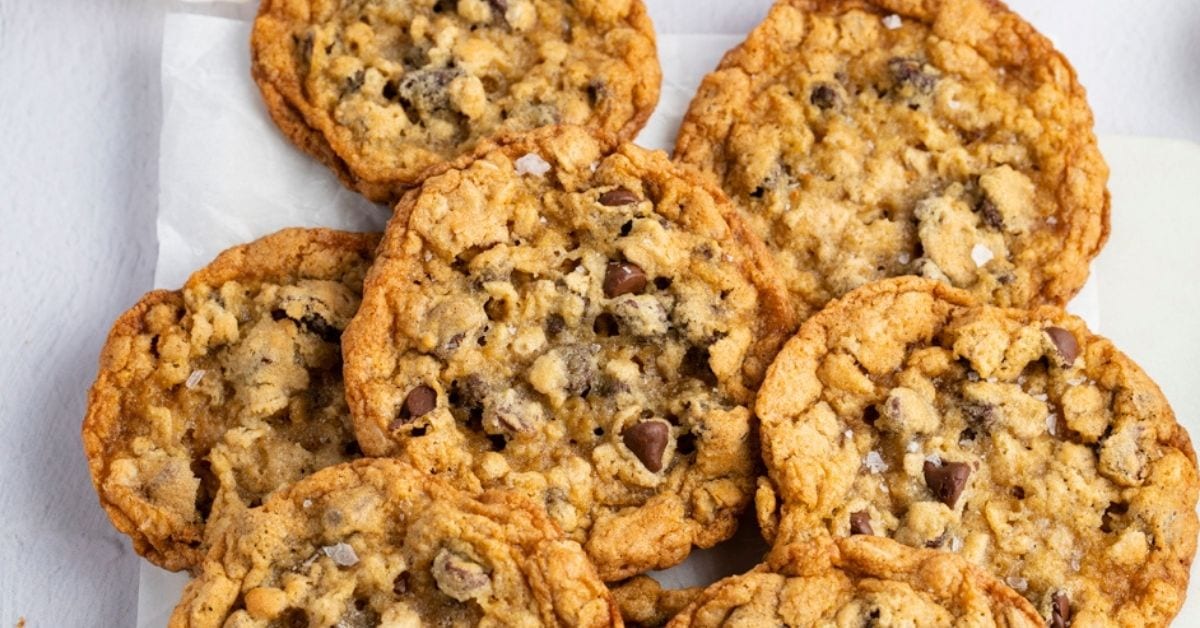 Sweet and Crispy Cowboy Cookies with Oats and Chocolate Chips