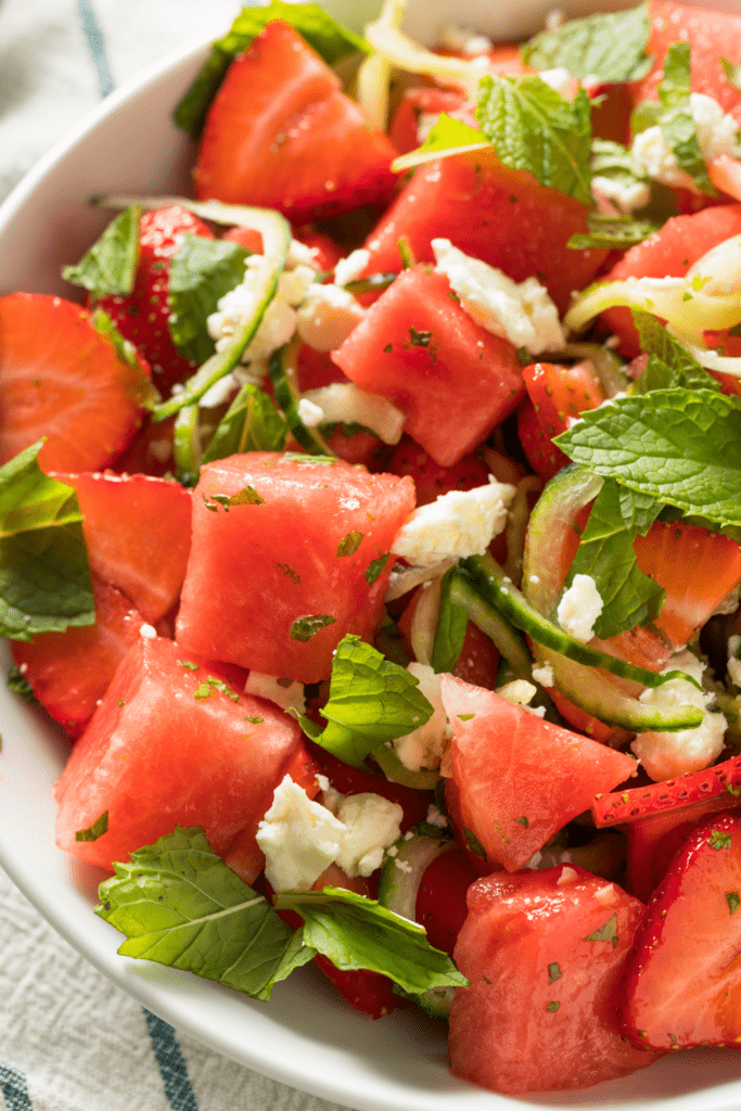 Watermelon Salad with Feta Cheese and Mint