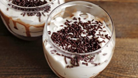 White Chocolate Mousse with Chocolate Sprinkles