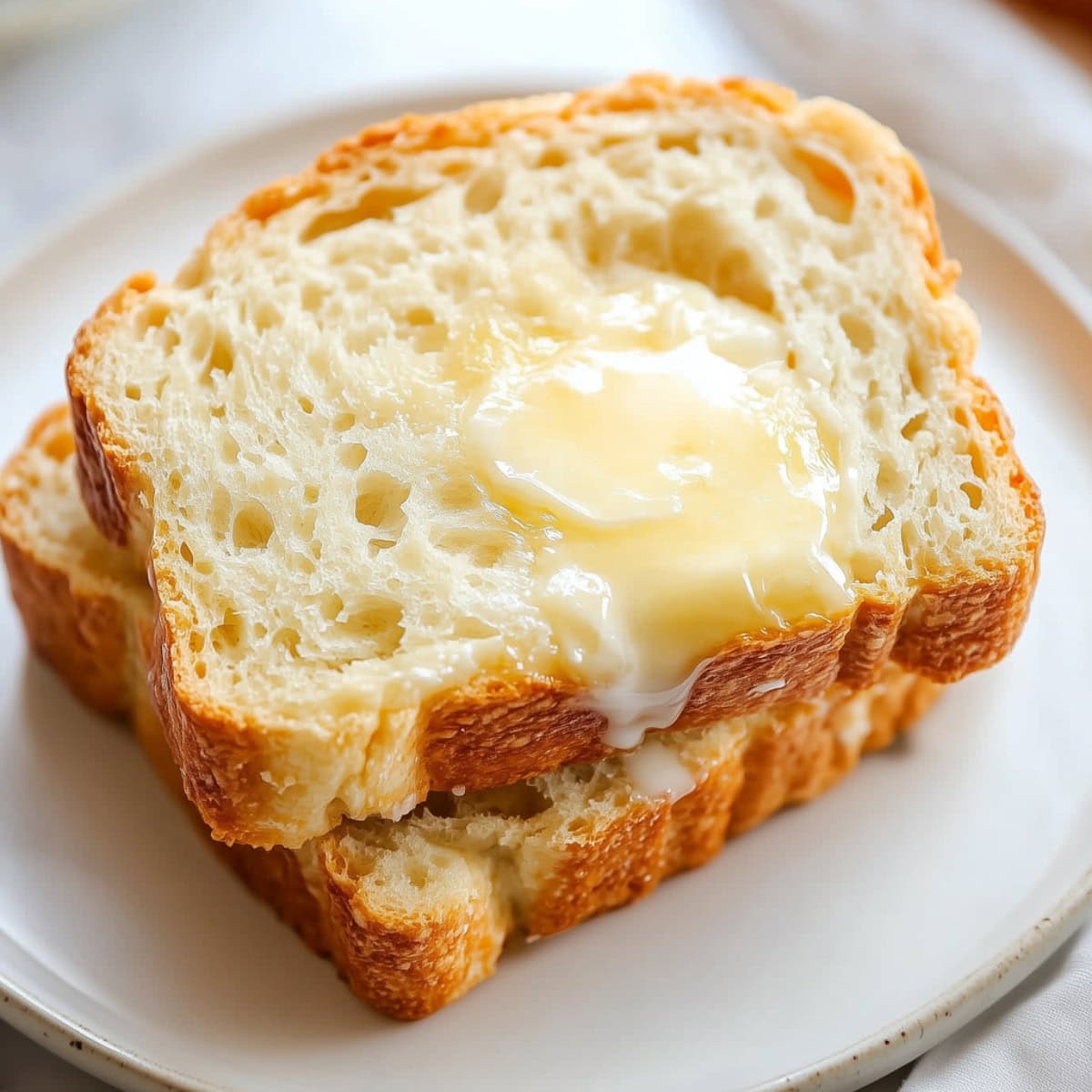 Honey  Beer Bread slices topped with melted butter - 5