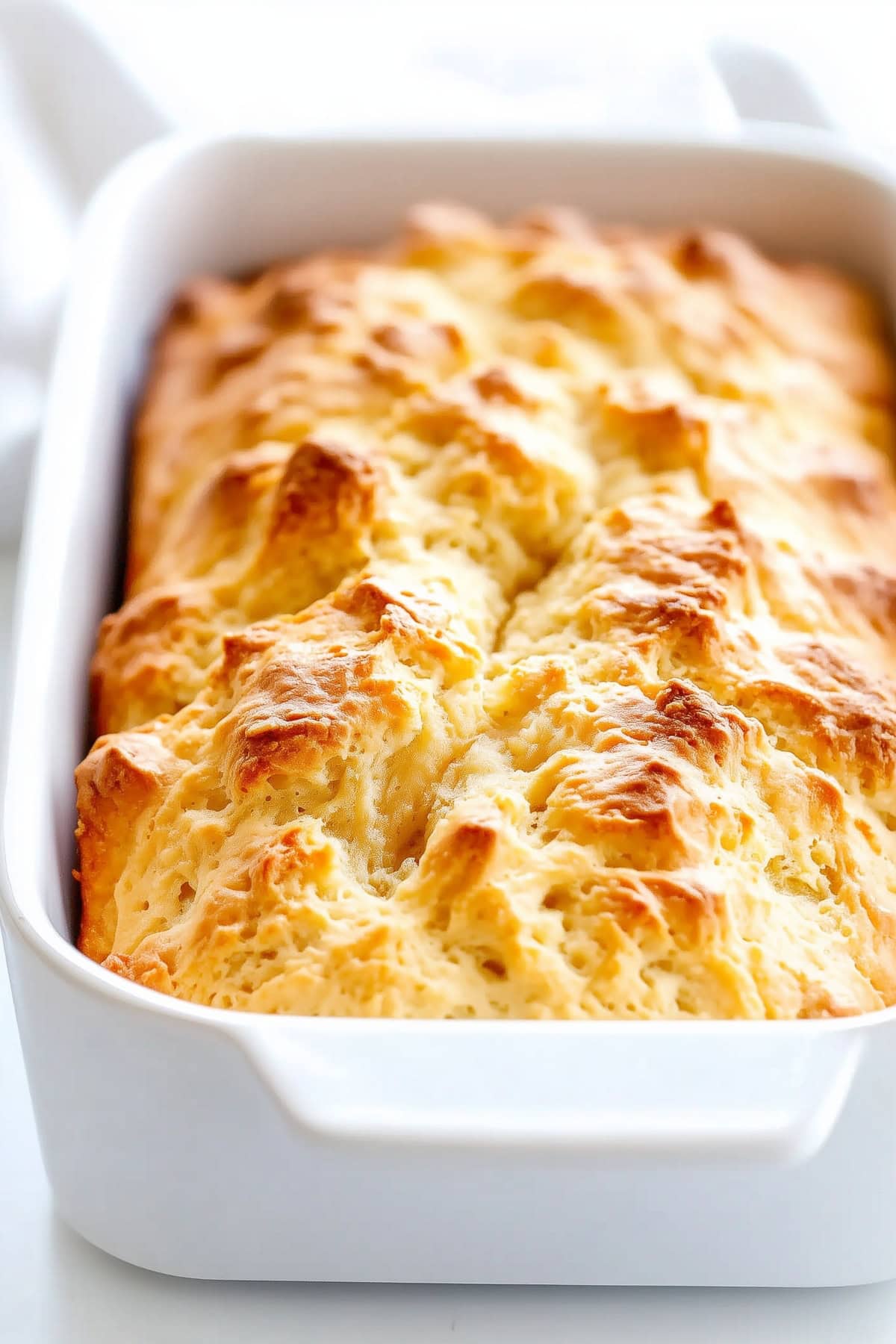 Honey Beer Bread in a ceramic loaf pan, close-up shot - 4