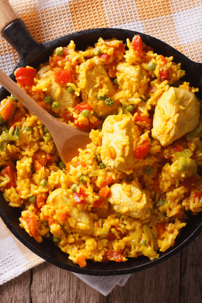 Arroz Con Pollo or Rice Chicken with Vegetables