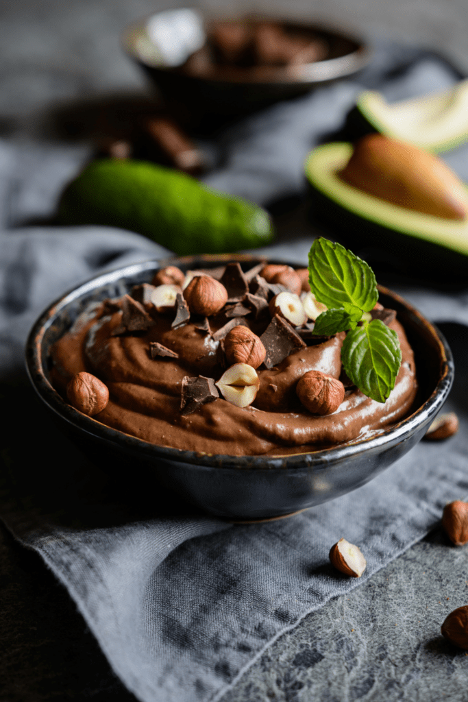 Avocado Chocolate Mousse  with Nuts