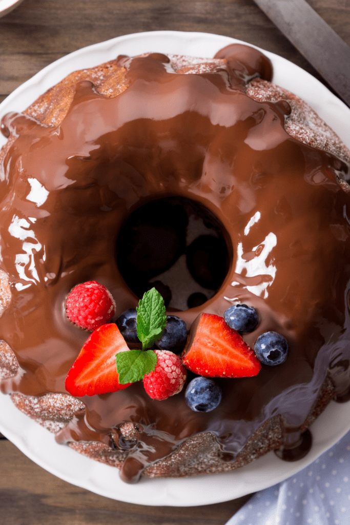 Chocolate Bundt Cake with Berries