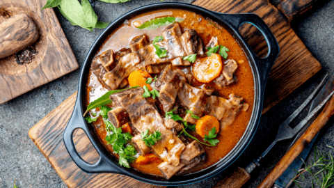 Homemade Beef Ribs Soup with Vegetables