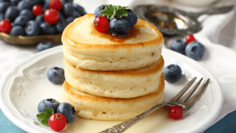 Homemade Scotch Pancakes with Berries