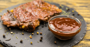 Homemade Steak Sauce with Grilled Beef Steak