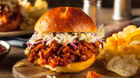 Homemade Vegan Jackfruit Pulled Sandwich