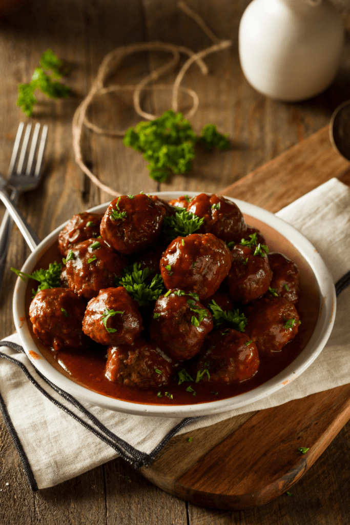 BBQ Meatballs with Red Sauce