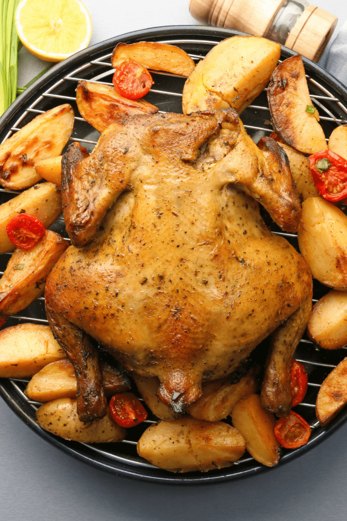 Beer Can Chicken with Vegetables