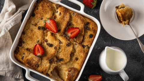 Bread and Butter Pudding with Raisins