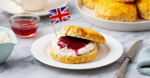 British Scones with Jam and Clotted Cream