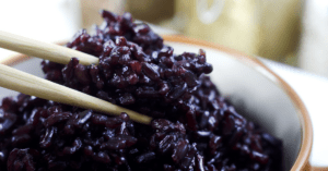 Cooked Black Rice in a Bowl