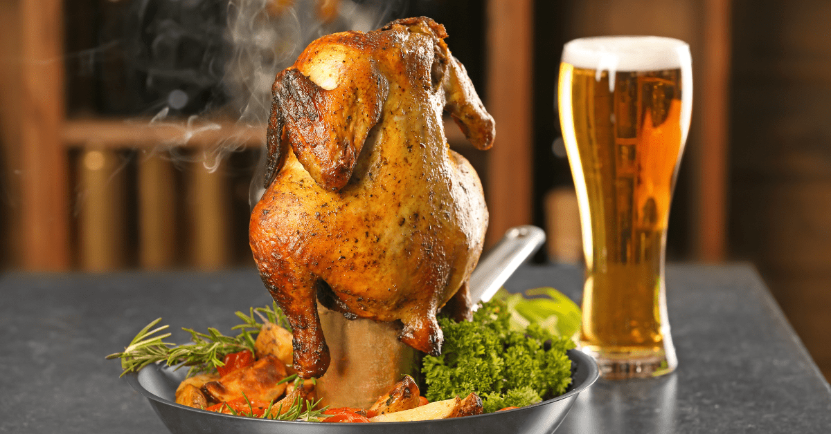 Grilled Beer Can Chicken with Beer