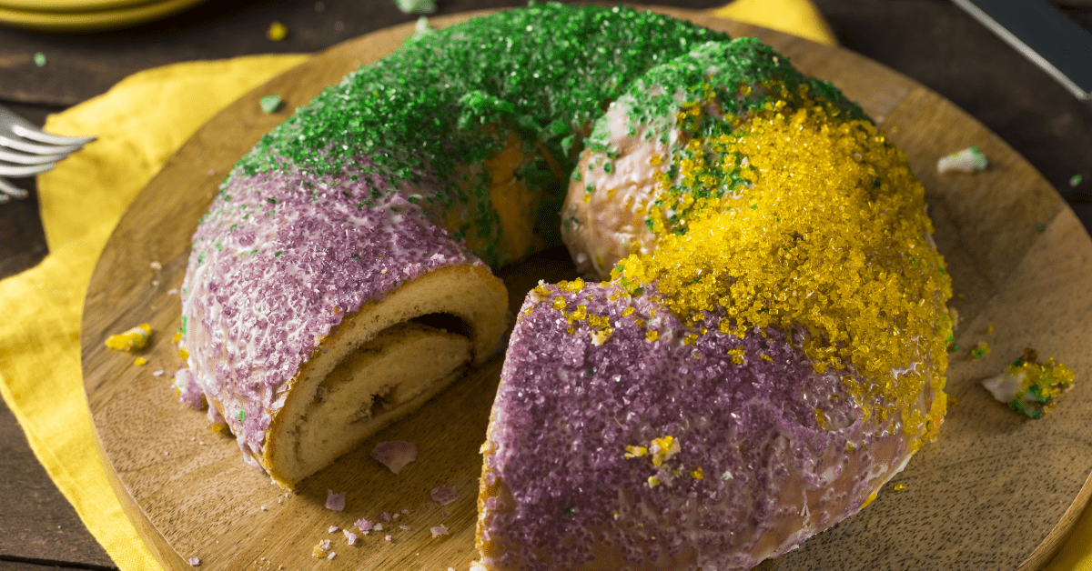 Homemade Mardi Gras King Cake