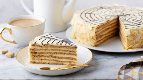 Hungarian Torte Cake with Coffee